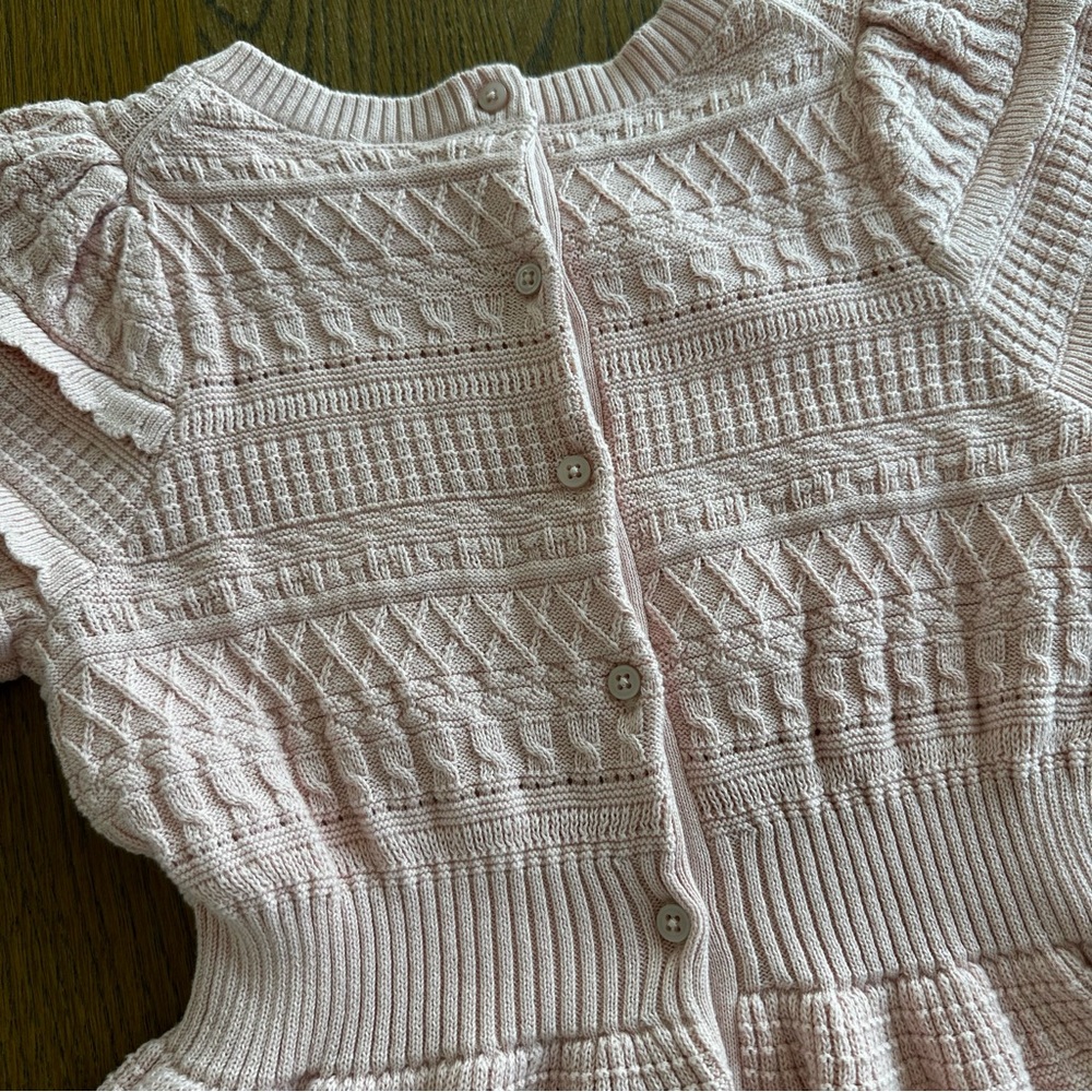 NWT Janie and Jack The Heights Sweater Dress Peachskin Sweater Dusty Light Pink - Picture 4 of 11